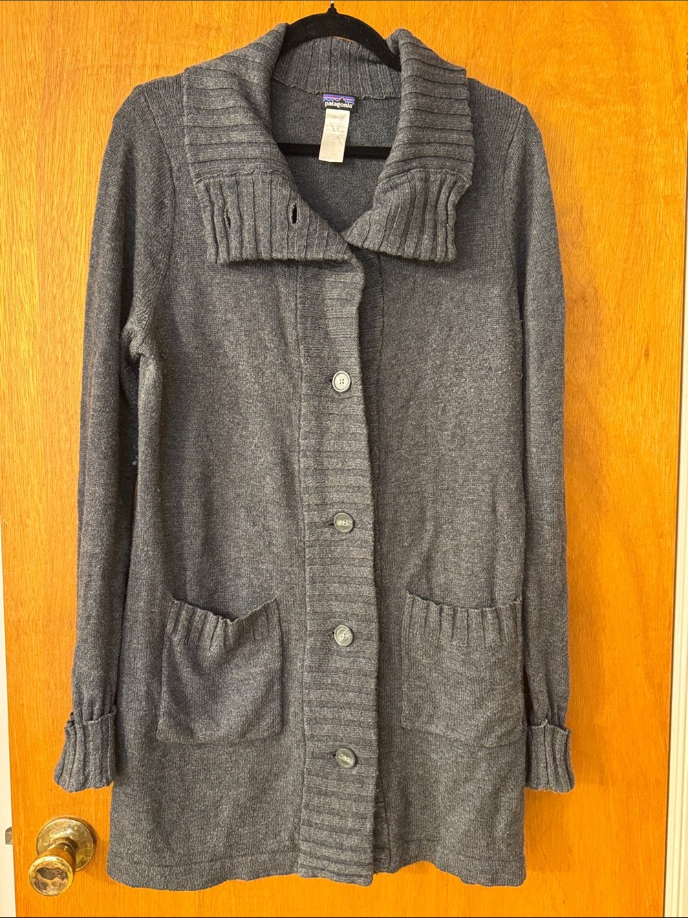 Patagonia Charcoal Shawl-Collar Button-Up Cardigan